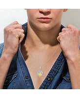 LuvMyJewelry King of the Jungle Natural Round Cut Diamond Pendant(0.09 cttw) in 14k Yellow Gold for Women & Men