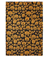 Kate Aurora Autumn Living Halloween Jack-o'-Lantern Pumpkins Orange & Black Ultra Plush Throw Blanket