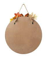 Glitzhome 15"D Fall Wooden Round Word Sign Door Hanger