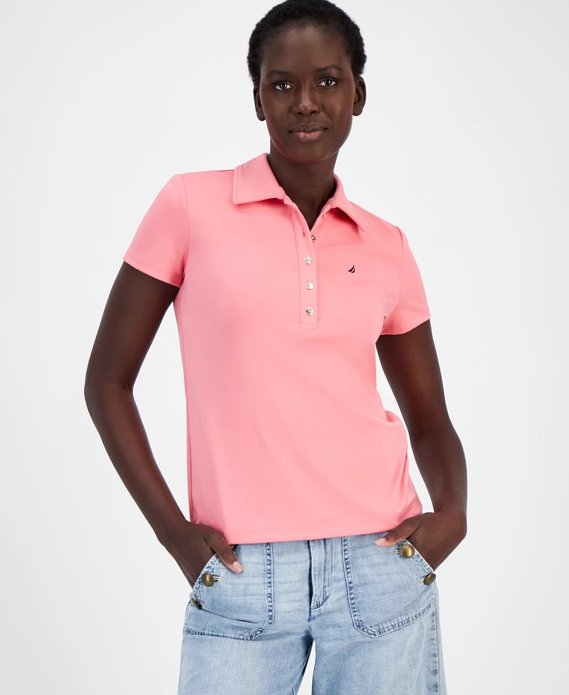 Nautica Jeans Women's Short-Sleeve Polo Shirt