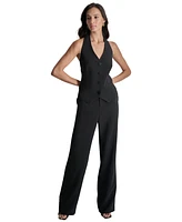 Dkny Women's High-Waist Front-Zip Wide-Leg Pants