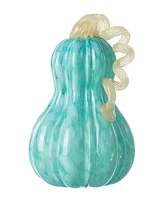 Glitzhome 8.5"H Fall Turquoise Glass Gourd