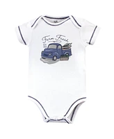 Touched by Nature Baby Boys Organic Cotton Bodysuits 5pk, Truck, 0-3 Months