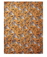 Kate Aurora Oversized Halloween Orange Spooky Cats & Broomstick Ultra Soft & Plush Accent Throw Blanket - 50 in. W x 70 in. L