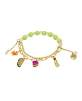 Betsey Johnson Faux Stone Taco Charm Stretch Bracelet