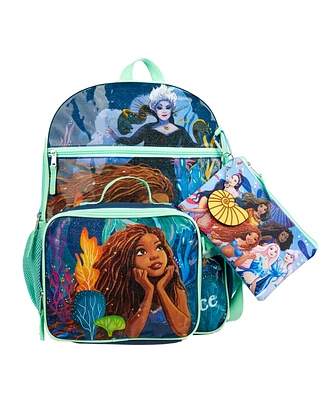 Little Mermaid Girl's 5 Pc Backpack Set