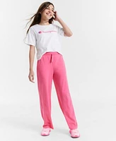 Champion Big Girls Meet Greet Logo T Shirt Wide Leg Drawstring Pants