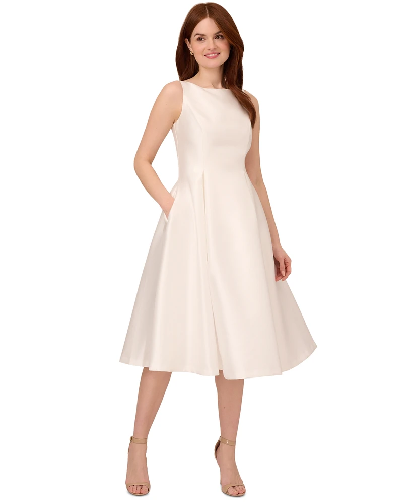 Adrianna Papell Boat-Neck A-Line Dress