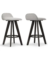 Glamour Home 25.98" Asta Rubberwood, Fabric Counter Height Stool, Set of 2
