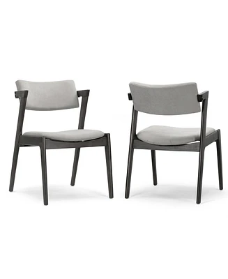 Glamour Home 31.3" Auden Rubberwood, Fabric Dining Chair, Set of 2