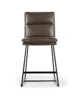 Glamour Home 26.5" Aulani Iron, Polyester Counter Height Stool