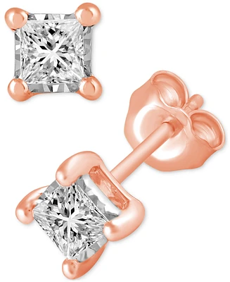 Diamond Princess-Cut Stud Earrings (3/4 ct. t.w.) 14k Gold