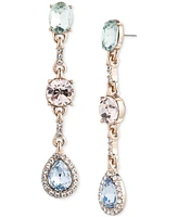 Givenchy Gold-Tone Mixed Crystal Linear Drop Earrings