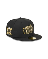 New Era Men's Black Washington Nationals 2024 Armed Forces Day On-Field 59FIFTY Fitted Hat
