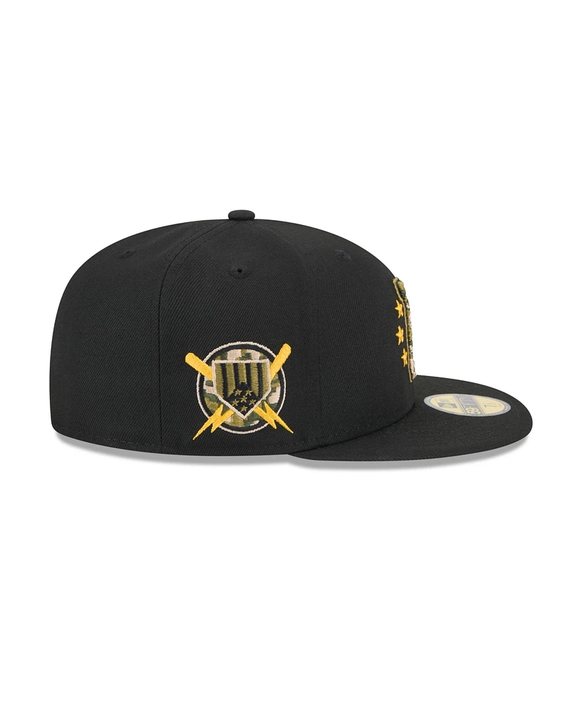 New Era Men's Black Pittsburgh Pirates 2024 Armed Forces Day On-Field 59FIFTY Fitted Hat