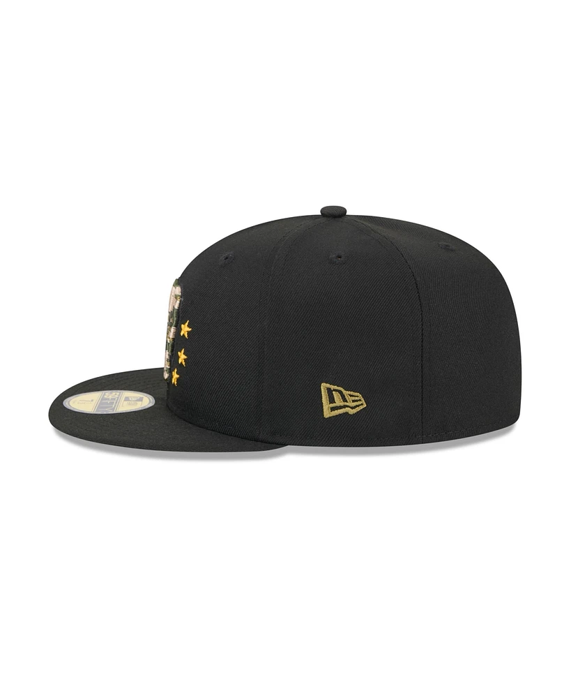 New Era Men's Black Milwaukee Brewers 2024 Armed Forces Day On-Field 59FIFTY Fitted Hat