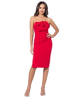 Betsy & Adam Women's Strapless Rosette Dress