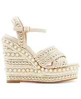 Steve Madden Women's Juniper Raffia Platform Wedge Sandals