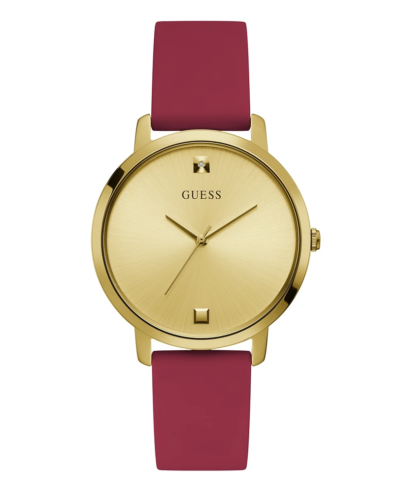 Guess Women's Analog Red Silicone Watch 40 mm