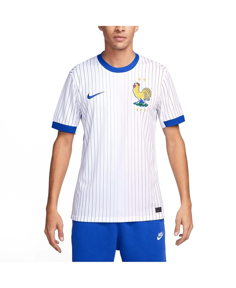 Nike Men's White France National Team 2024 Away Replica Blank Jersey