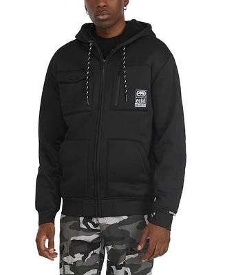 Ecko Men's Quilted Military Vibes Sherpa Hoodie