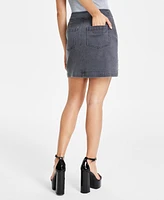 Bar Iii Women's Studded Zip-Front Denim Miniskirt, Created for Macy's