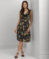 Lauren Ralph Petite Belted A-Line Dress