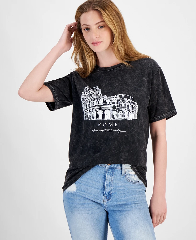 Rebellious One Juniors' Rome Graphic T-Shirt