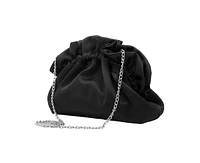 Nina Satin Gathered Crossbody Pouch Bag