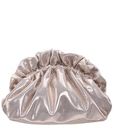 Nina Metallic Gathered Crossbody Pouch Bag