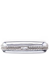 Nina Metallic Minaudiere with Cystal Adorned Edge