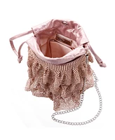 Nina 4 Tired Crystal Mesh Pouch Bag