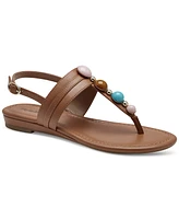 Style & Co Women's Olivah Beaded T Strap Flat Sandals, Created for Macy's