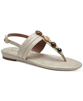 Style & Co Women's Olivah Beaded T Strap Flat Sandals, Created for Macy's