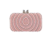 Nina Beaded and Crystal Minaudiere with Double Heart Clasp