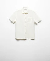 Mango Men's Regular-Fit Linen Short-Sleeved Shirt