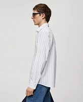 Mango Men's Classic Fit Vertical Striped Shirt