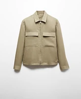 Mango Men's Zipper Linen Jacket