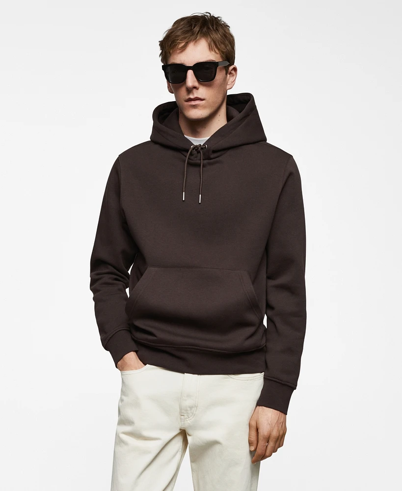 Mango Men's Cotton Kangaroo-Hooded Sweatshirt