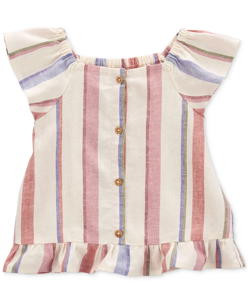 Carter's Toddler Girls Stripe Button-Down Linen Top