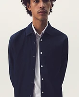 Mango Men's Regular-Fit Cotton Chambray Shirt