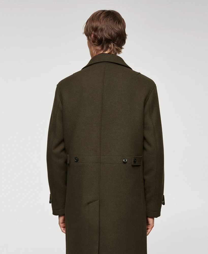 Mango Men's Regular Fit Wool Coat