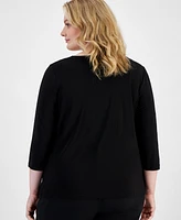 Kasper Plus Twist-Neck Top