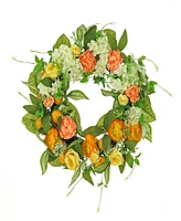 National Tree Company 24 Lemons, Hydrangeas and Buttercups Wreath