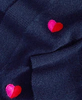 Charter Club Plus Cashmere Embroidered-Heart Cardigan, Created for Macy's