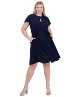 Jessica Howard Plus Keyhole Fit & Flare Dress