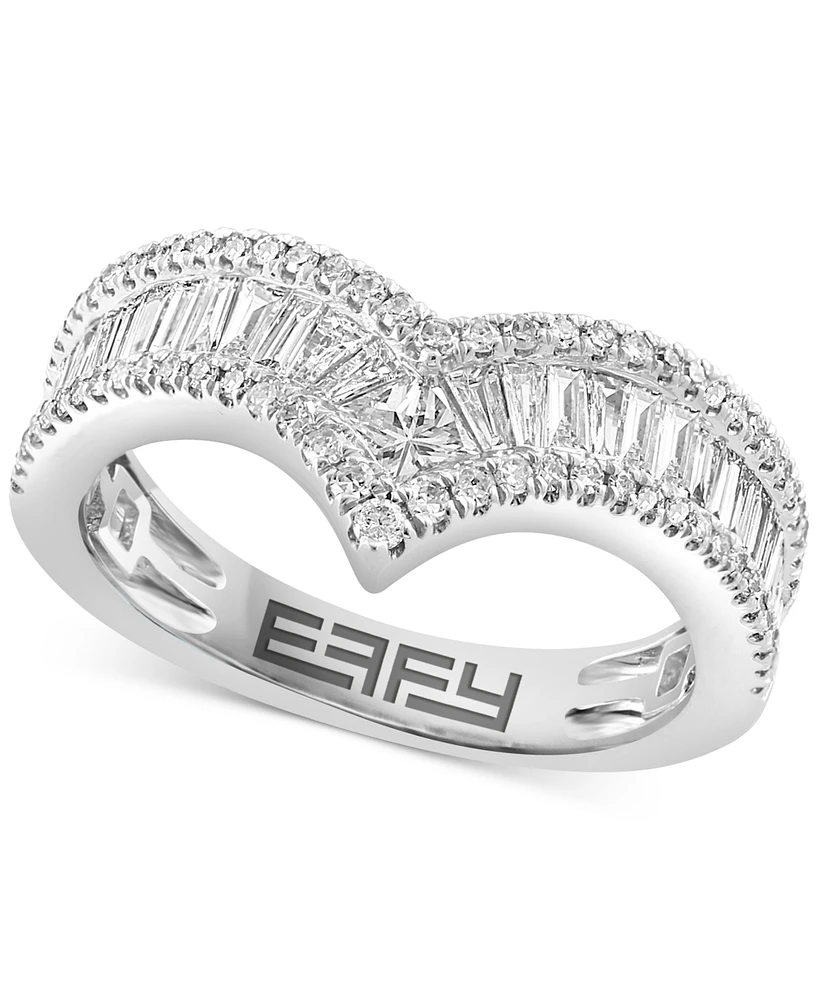 Effy Diamond Mixed Cut Chevron Ring (3/4 ct. t.w.) in 14k White Gold