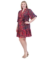 Jessica Howard Plus Floral-Print Fit & Flare Dress