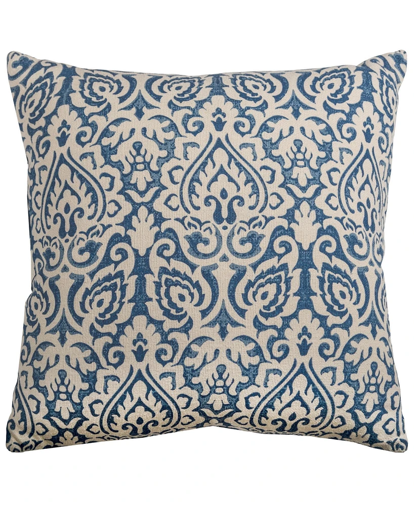 Rizzy Home Damask Polyester Filled Decorative Pillow, 22" x