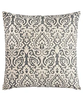 Rizzy Home Damask Polyester Filled Decorative Pillow, 22" x